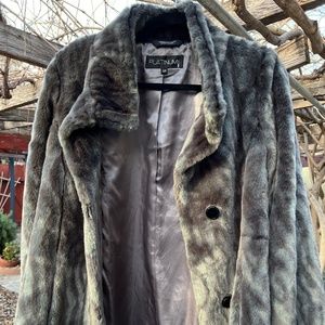 Sold - Platinum Faux Fur Women’s Dark Grey Coat